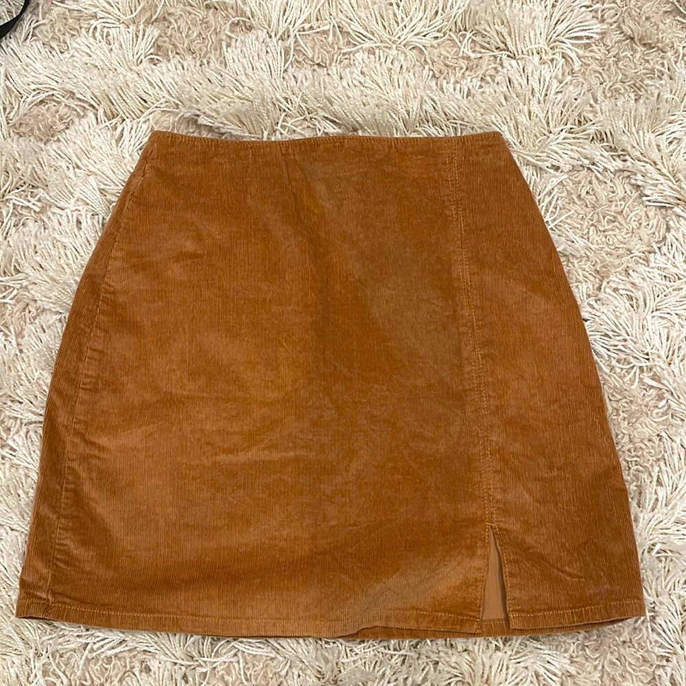 NWT Hollister Corduroy Zipper Back Mini Skirt XS Brown BodyCon